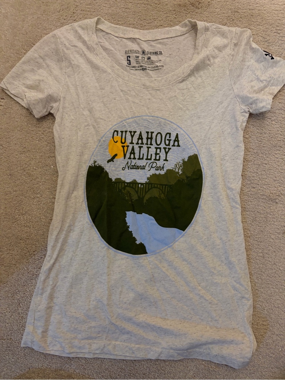Cuyahoga Valley National Park Graphic Tee, size small, cleveland clothing co.